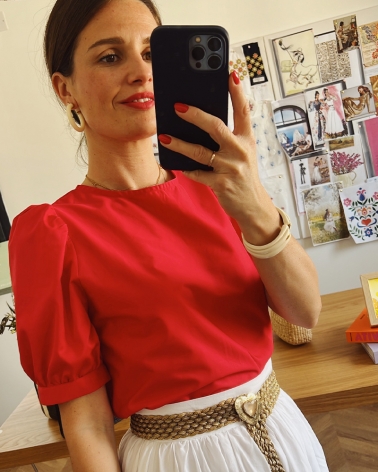 blouse capri rouge